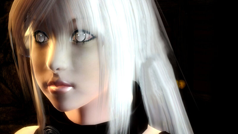 Anime Character with White Hair — Dramatic, 3d Render