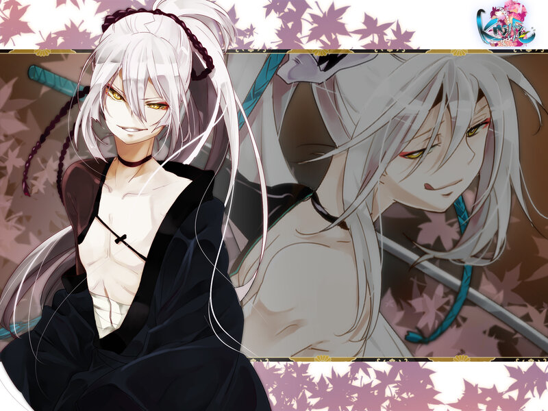Anime Character with White Hair — Dramatic, Autumn