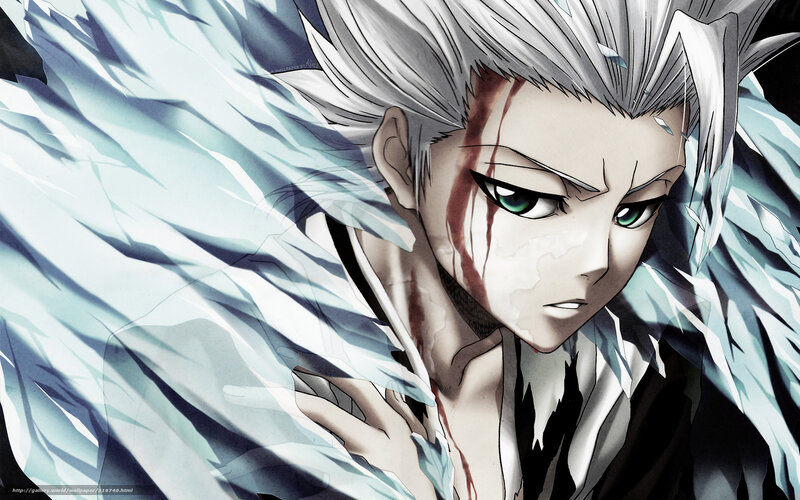 Anime Character with White Hair — Dramatic, Blood
