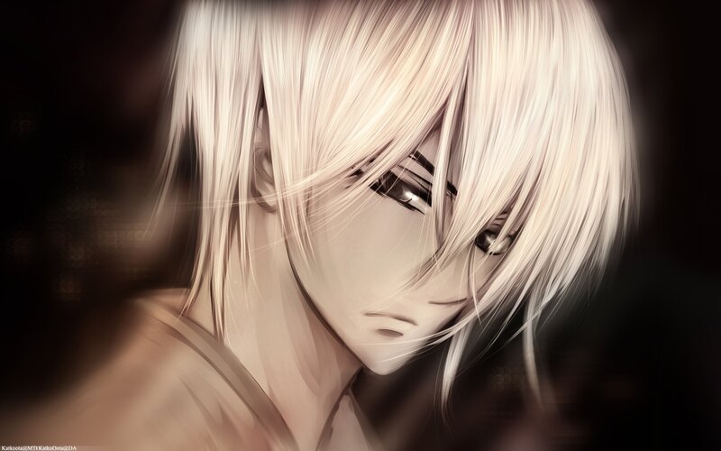 Anime Character with White Hair — Dramatic, Digital Art, Face