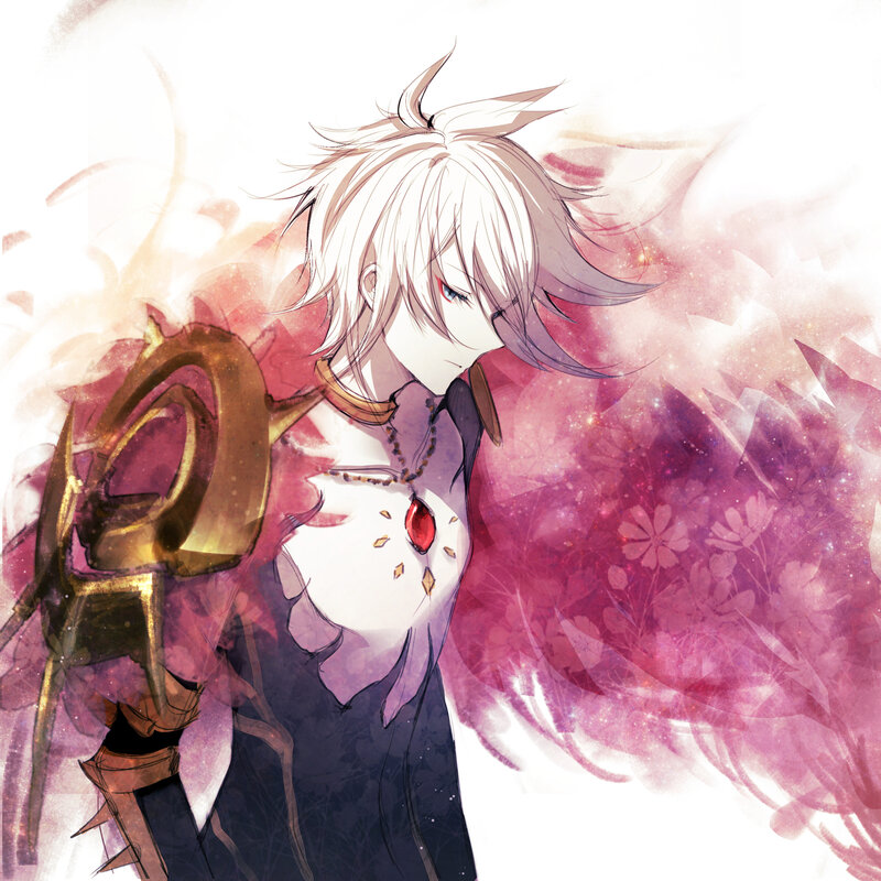 Anime Character with White Hair — Dramatic, Digital Art, Sword