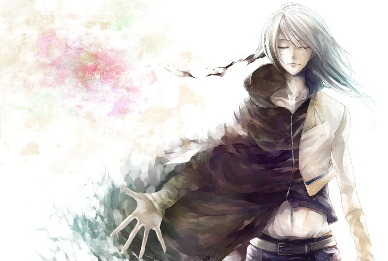 Anime Character with White Hair — Dramatic, Digital Art, White Hair, Coat