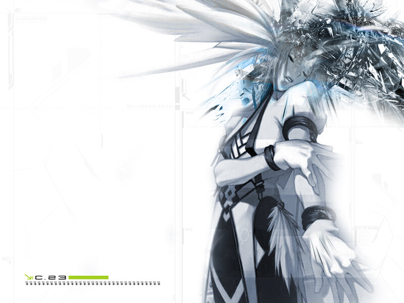 Anime Character with White Hair — Dramatic, Digital Art, White Hair, Glowing Effects