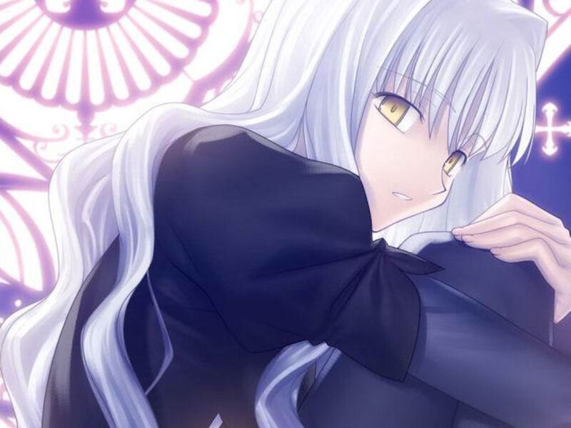 Anime Character with White Hair — Dramatic, Long White Hair