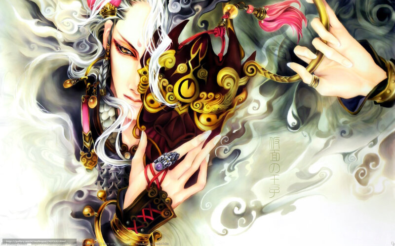 Anime Character with White Hair — Dramatic, Manga, Mask