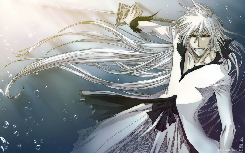 Anime Character with White Hair — Dramatic, Manga