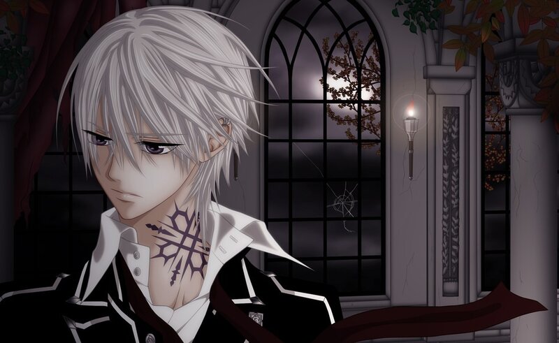 Anime Character with White Hair — Dramatic, Night, Manga
