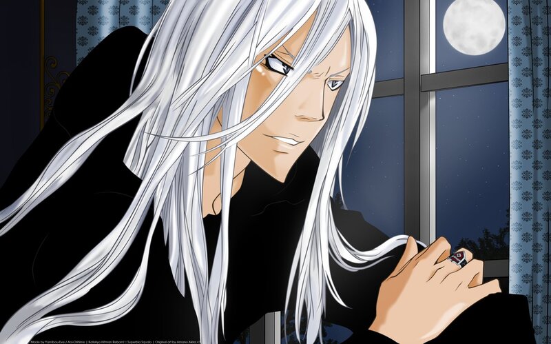 Anime Character with White Hair — Dramatic, Night, Manga, Window