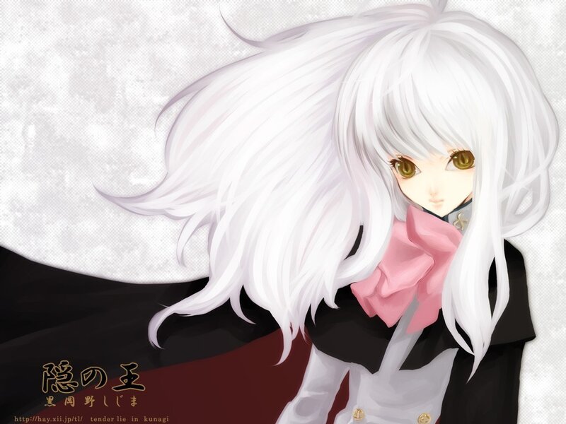 Anime Character with White Hair — Dramatic, Night, White Hair, Pink Bow