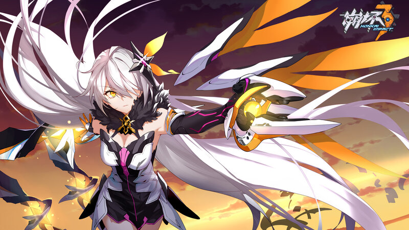 Anime Character with White Hair — Dramatic, Sunset, Digital Art