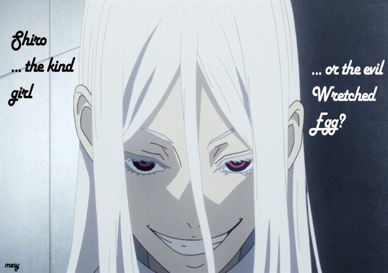 Anime Character with White Hair — Dramatic, Text