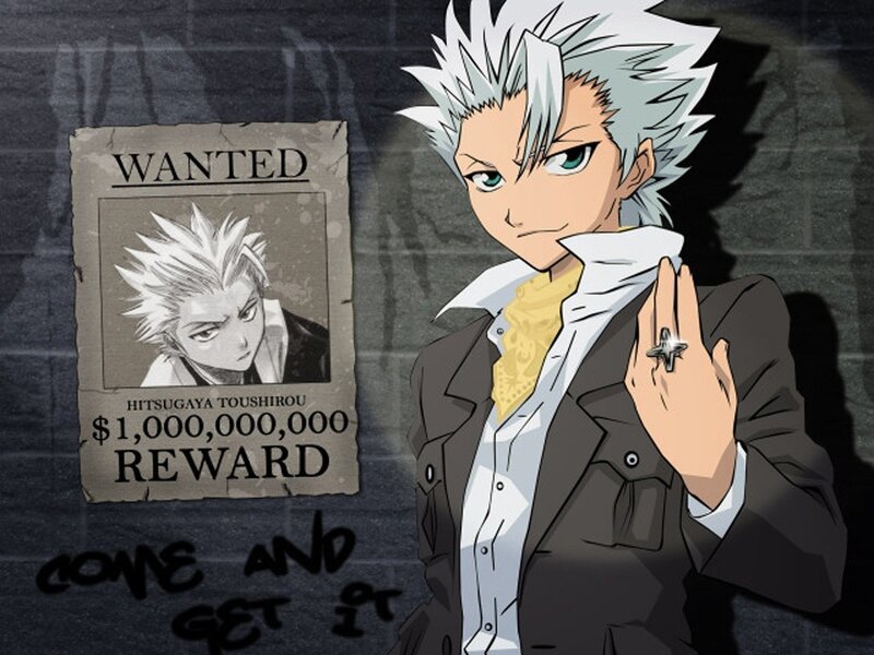Anime Character with White Hair — Dramatic, Wanted Poster, Ring