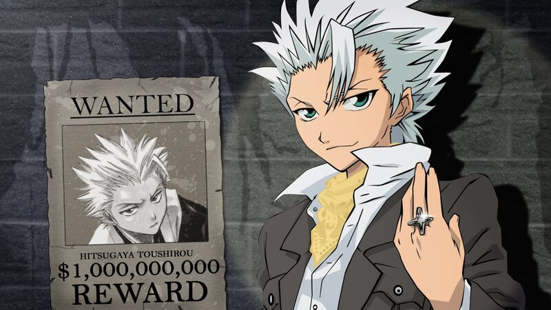 Anime Character with White Hair — Dramatic, Wanted Poster