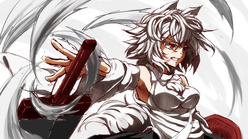 Anime Character with White Hair — Dynamic, Manga, Sword