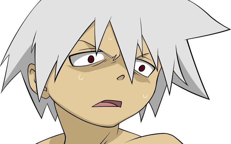 Anime Character with White Hair — Gray, Anxious