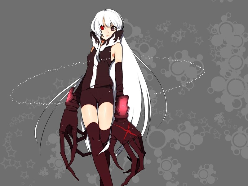 Anime Character with White Hair — Gray, Dramatic, Digital Art, White Hair