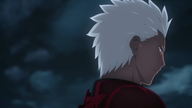 Anime Character with White Hair — Gray, Dramatic, Night, White Hair