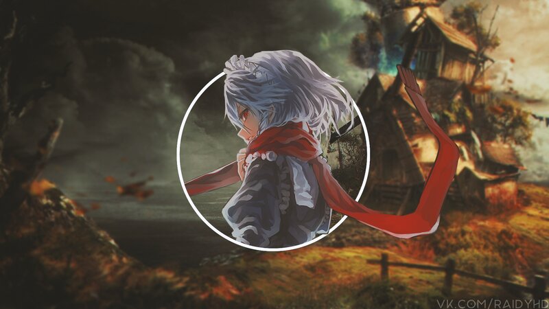 Anime Character with White Hair — Gray, Dramatic, Sunset