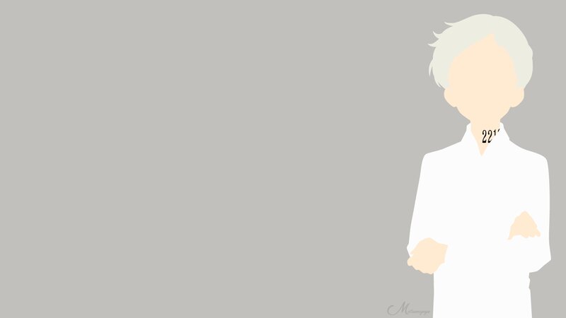 Anime Character with White Hair — Gray, Neutral, Minimalist, White Shirt