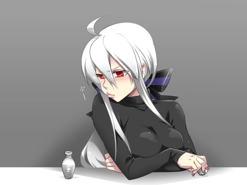 Anime Character with White Hair — Gray, Neutral