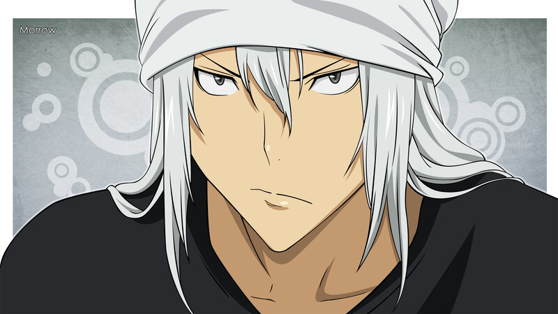Anime Character with White Hair — Gray, Serious