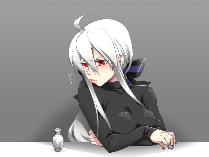 Anime Character with White Hair — Gray