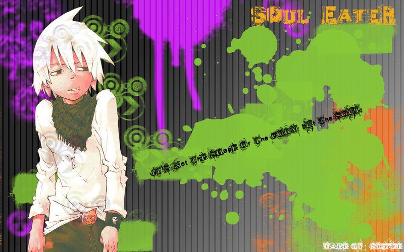 Anime Character with White Hair — Green, Graffiti