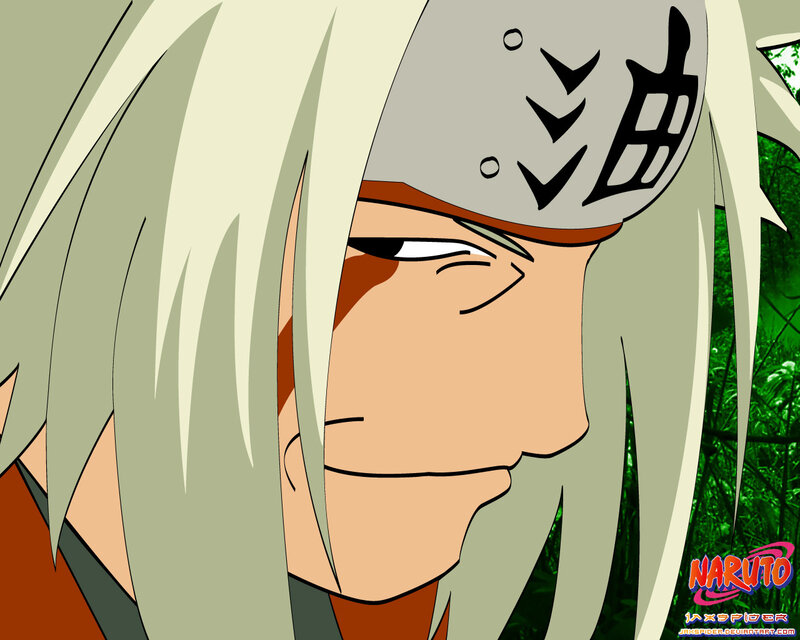 Anime Character with White Hair — Green, Serious, Headband