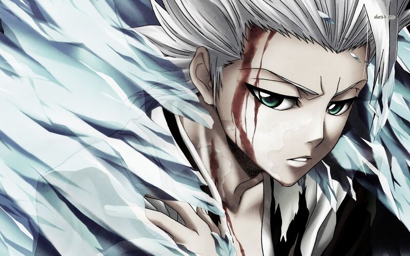 Anime Character with White Hair — Intense, Blood