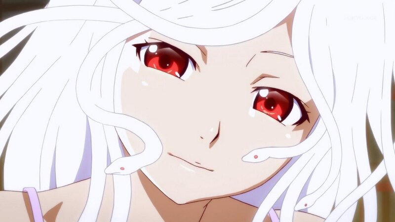 Anime Character with White Hair — Intense, Red Eyes