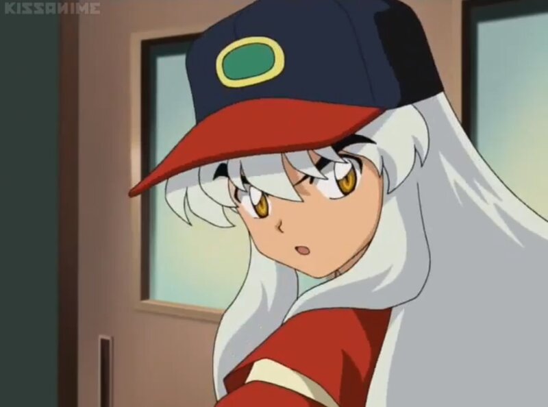 Anime Character with White Hair — Neutral, Hat