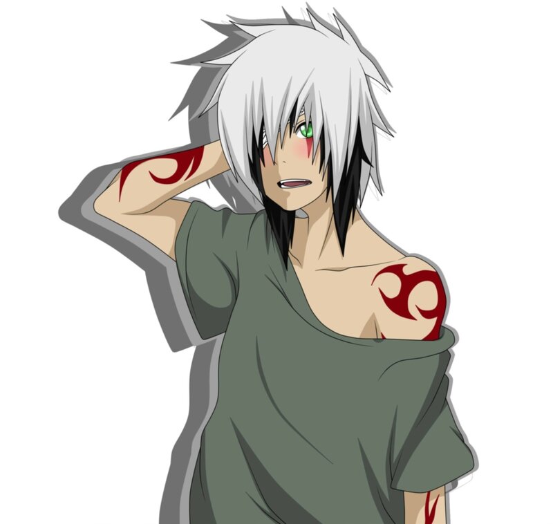 Anime Character with White Hair — Neutral, Manga
