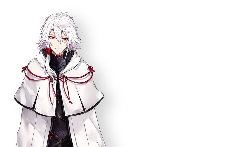 Anime Character with White Hair — Neutral, White Cloak