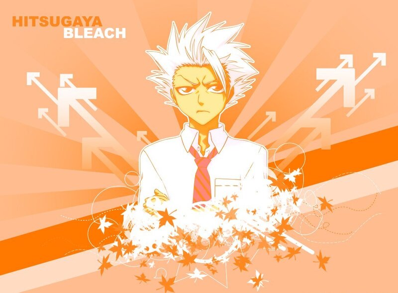 Anime Character with White Hair — Orange, Dramatic, Autumn, School Uniform