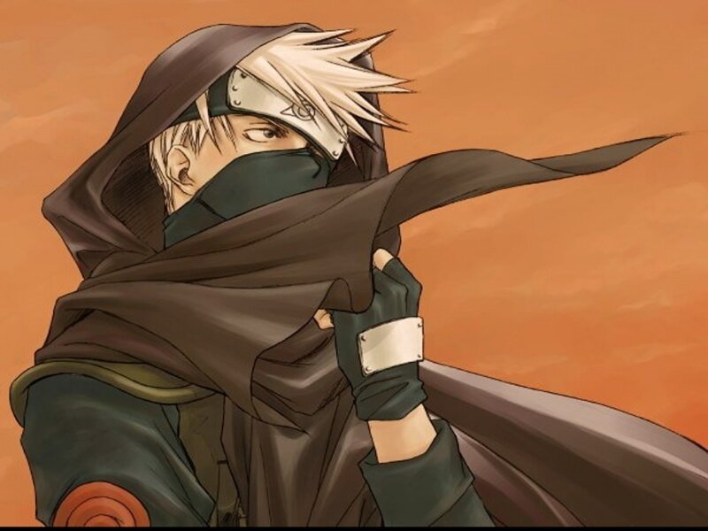 Anime Character with White Hair — Orange
