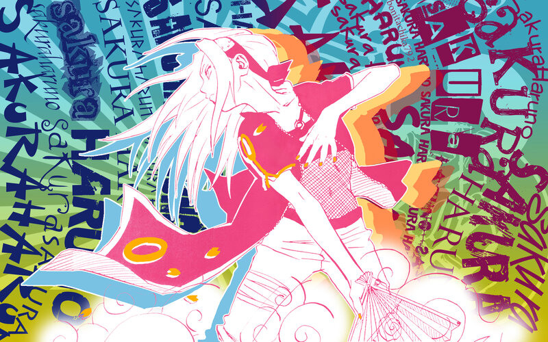 Anime Character with White Hair — Pink