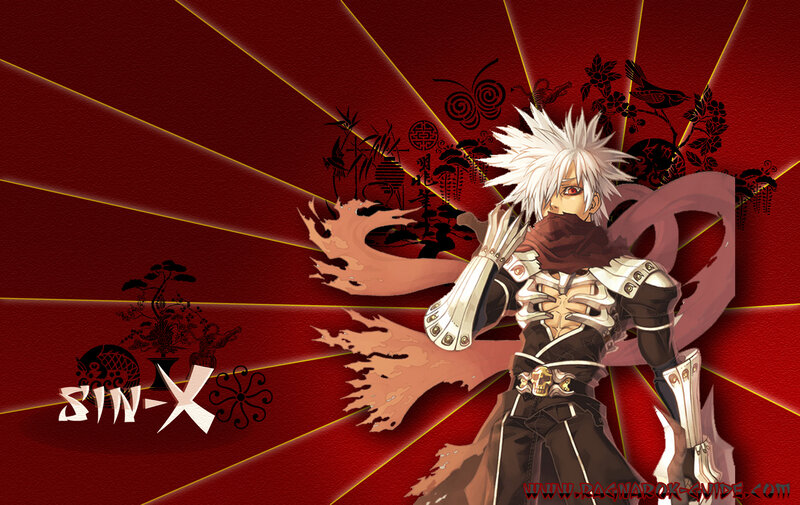 Anime Character with White Hair — Red, Dramatic, Digital Art