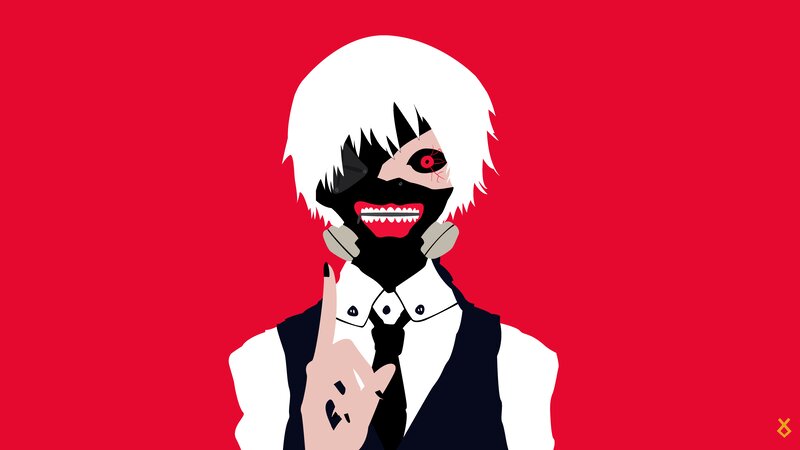 Anime Character with White Hair — Red, Dramatic, Digital Art, White Hair