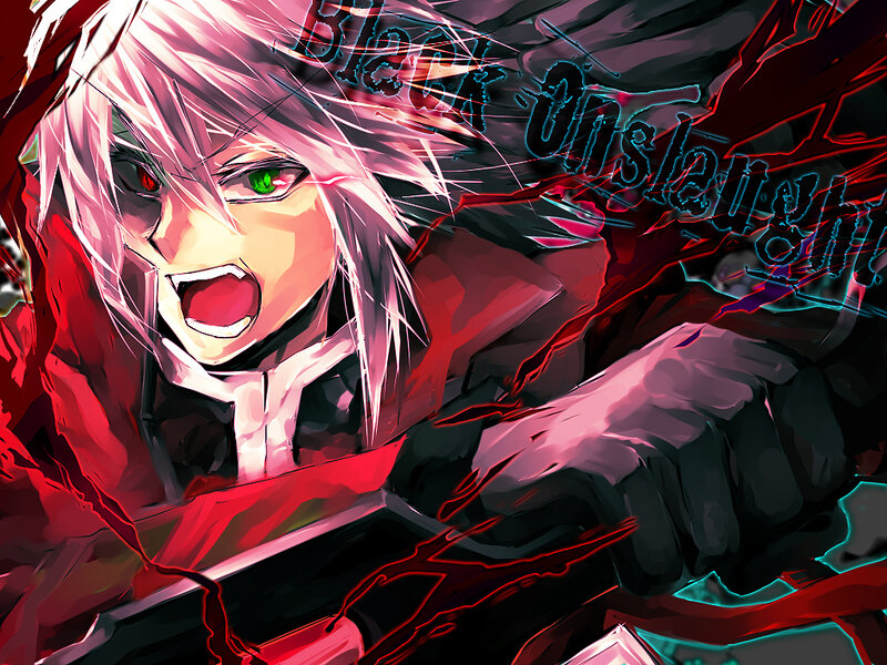 Anime Character with White Hair — Red, Dramatic, Intense