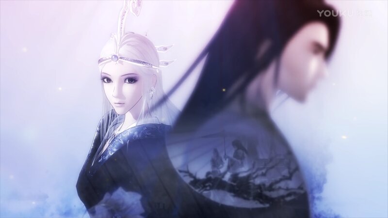 Anime Character with White Hair — Serene, Digital Art, Silhouette
