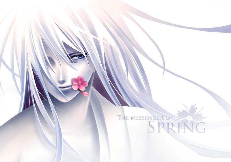 Anime Character with White Hair — Serene