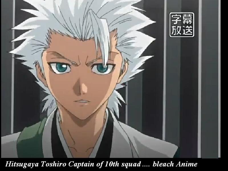 Anime Character with White Hair — Serious, Green Eyes