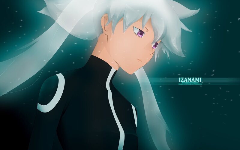 Anime Character with White Hair — Teal, Dramatic, Digital Art