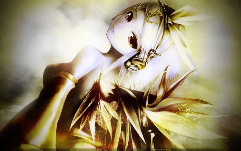 Anime Character with White Hair — Yellow, Dramatic, Digital Art