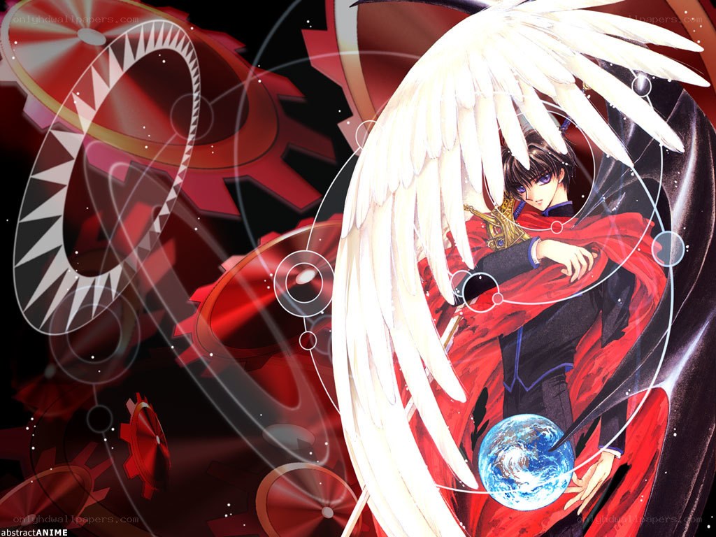 Anime character with white wings