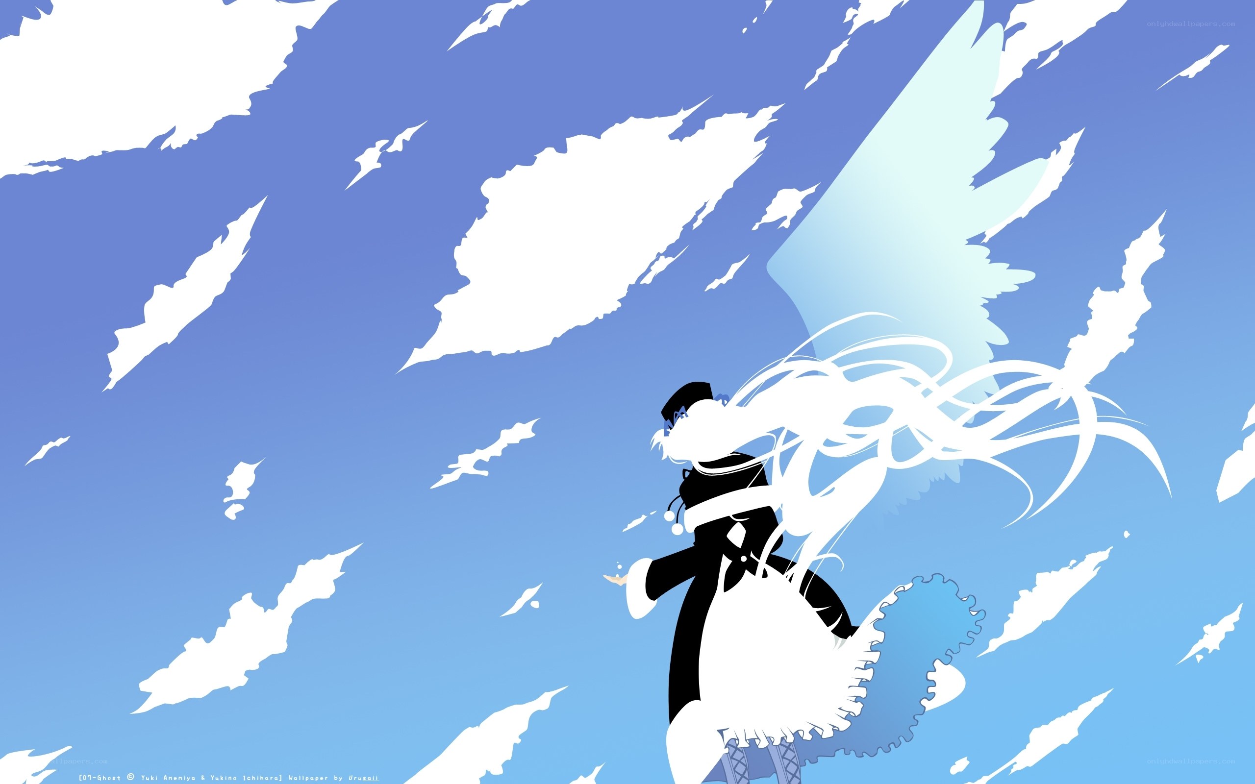anime character with white wings