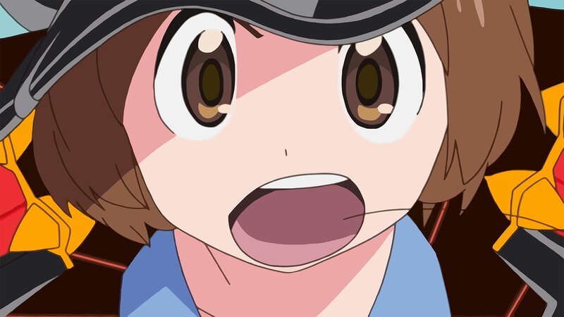Anime Character with Wide Eyes — Brown, Surprised, Hat