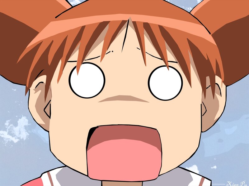 Anime Character with Wide Eyes — Brown, Surprised