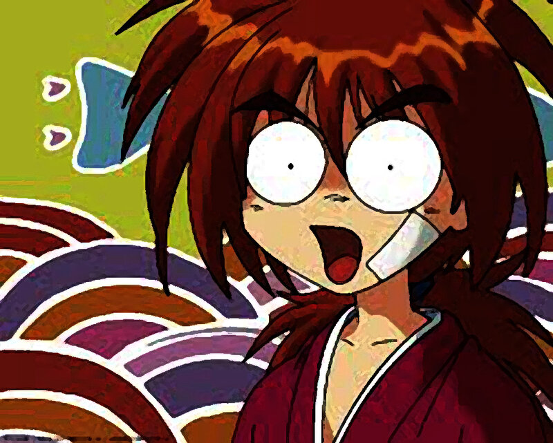 Anime Character with Wide Eyes — Red, Surprised