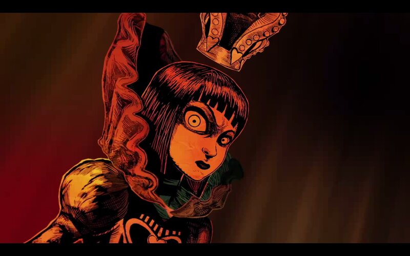 Anime Character with Wide Eyes — Red